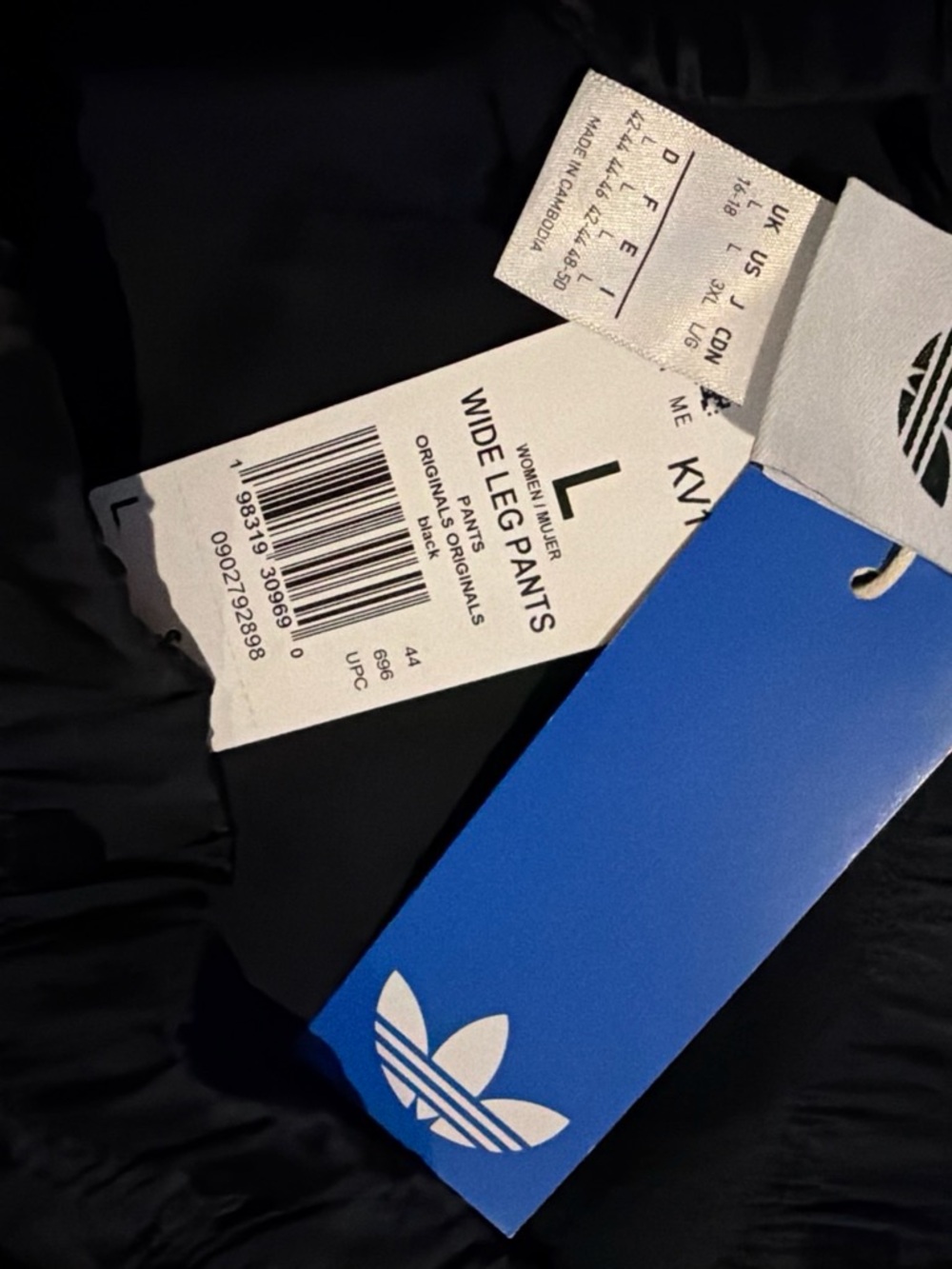 AUTH!ADIDAS Originals Black Wide-Leg Track Pants and Jacket with White Side Stri - Picture 4 of 4